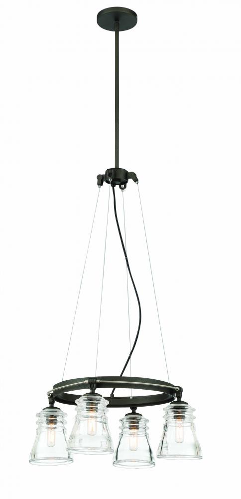 GRAHAM AVENUE - 4 LIGHT CHANDELIER