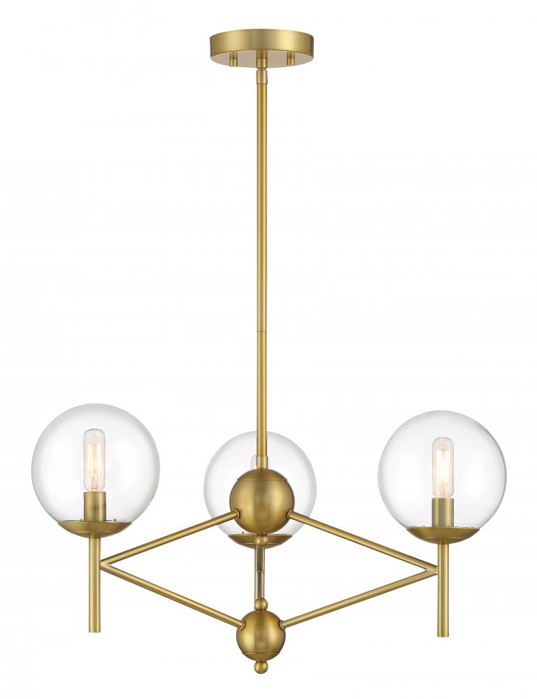 AURESA - 3 LIGHT, PENDANT FIXTURE IN METAL