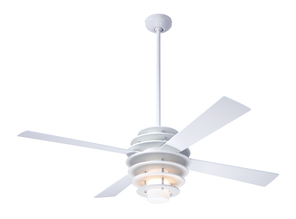 Stella Fan; White/Gloss White Finish; 52" Black Blades; 17W LED; Fan Speed and Light Control (3-