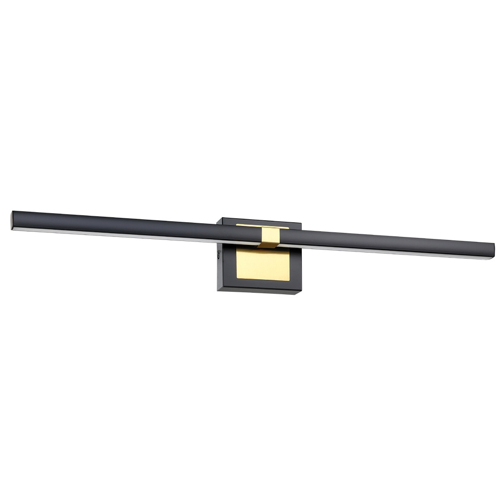 1 LT Integrated LED Bath/Vanity Light w/ Black & Brushed Brass Finish & White Diffuser