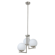 Eglo 205756A - 3 LT Pendant w/ Matte Nickel Finish & Opal Sphere Glass Shades