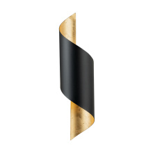 Eglo 39654A - 1 LT Spiral Wall Light with a Black & Gold Leaf Finish