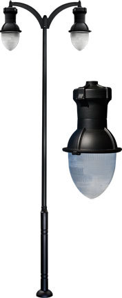 DROP LIGHT POST LIGHT FIX 2 X INCAND 120V