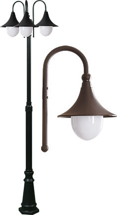 MARQUEE POST THREE LIGHT FIX 3X16W LED E26 85-265V