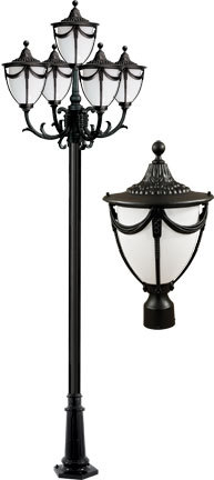 Dabmar GM4805-LED6-B - RACHEL POST FIVE LIGHT FIX 5 X LED 6W 85-265V