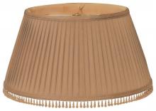 Royal Designs, Inc. DS-31-17BR - Brown Pleated and Beaded Round Designer Lampshade