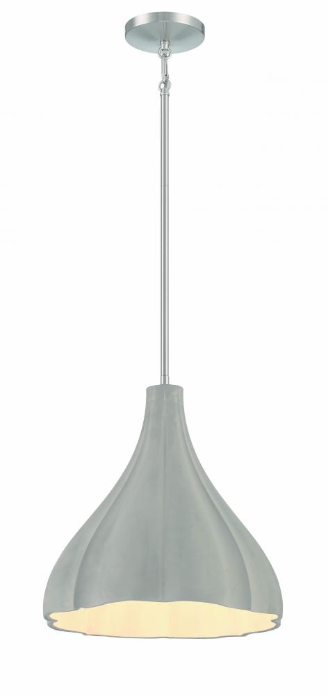 SIMA - 1 LIGHT PENDANT IN METAL AND CEMENT